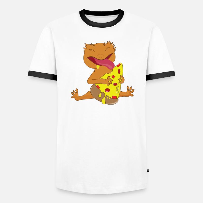 Citations sur un mignon gecko huppé mangeant une T-shirt contrasté Homme