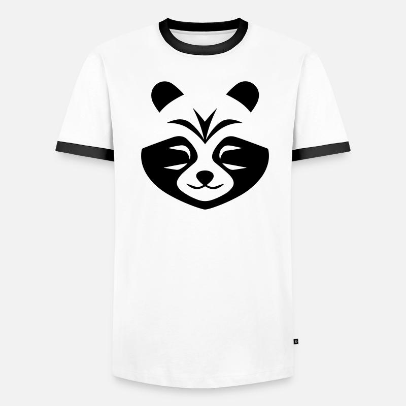 Panda-Kopf Männer Kontrast-T-Shirt