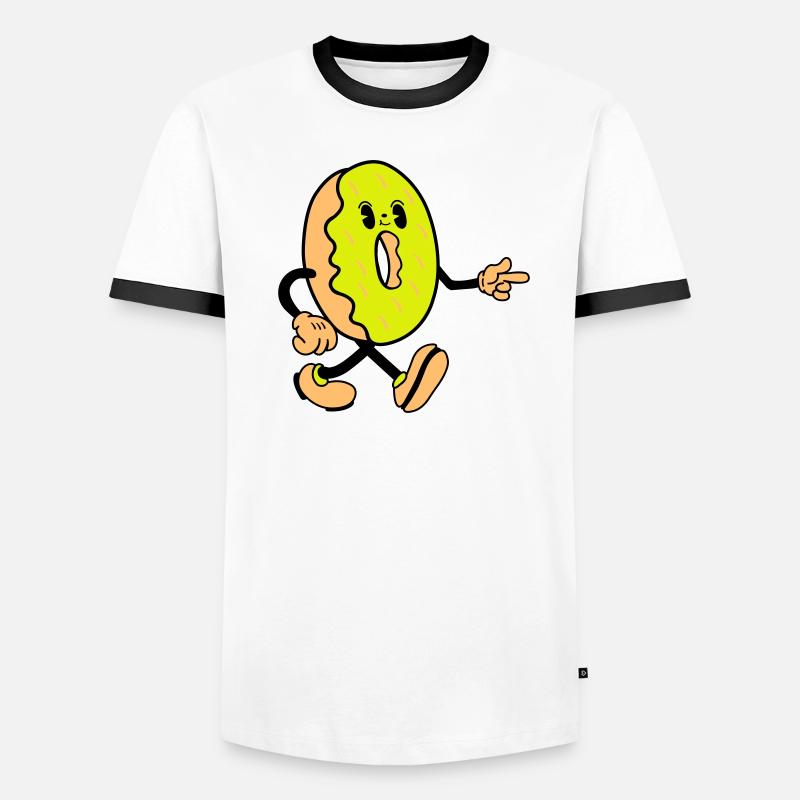 donut comic funny Männer Kontrast-T-Shirt
