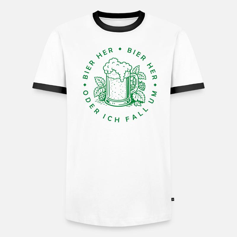 Bienen hier - Oder ich fall um! Männer Kontrast-T-Shirt