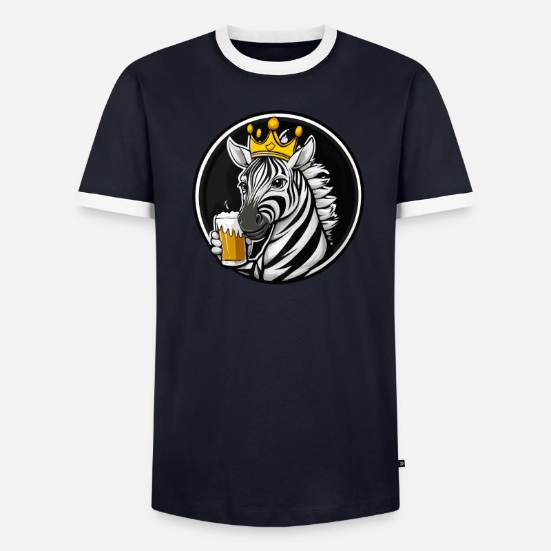 Zebra Bier Männer Kontrast-T-Shirt
