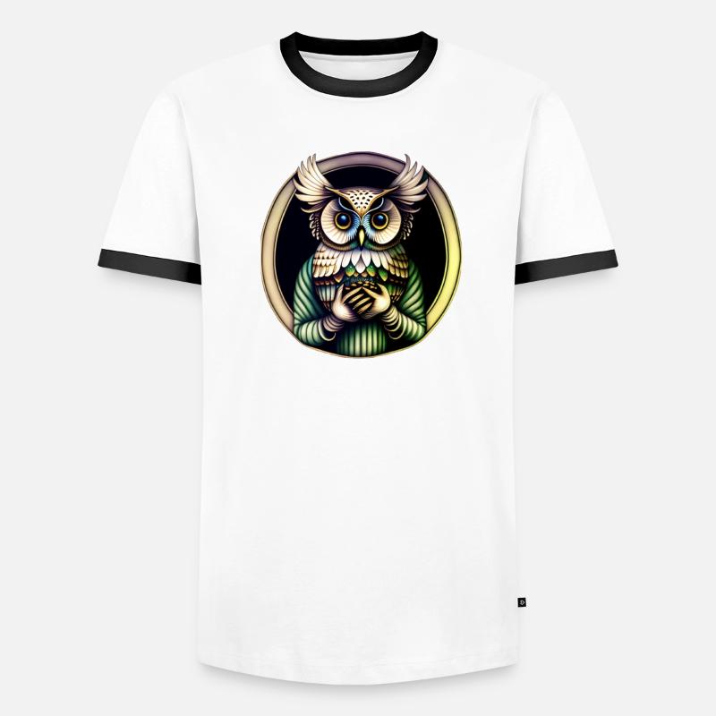 Eule Männer Kontrast-T-Shirt