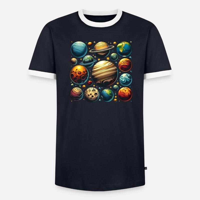 Conception de la planète T-shirt contrasté Homme