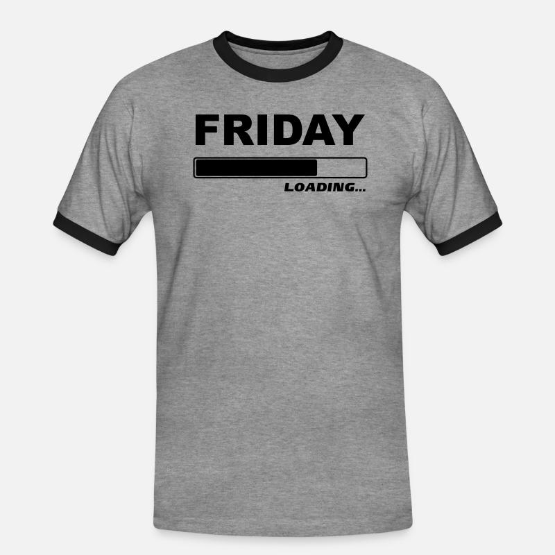 Friday 1c loading ... - Men's Ringer Shirt - heather grey/black
