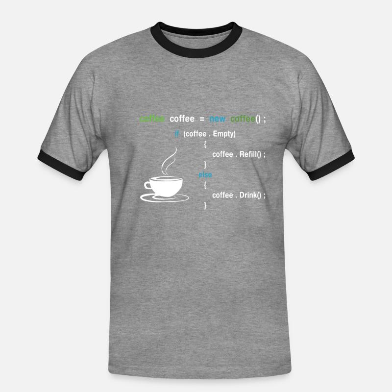 Kaffee Programmierer - Männer Kontrast-T-Shirt - Grau meliert/Schwarz