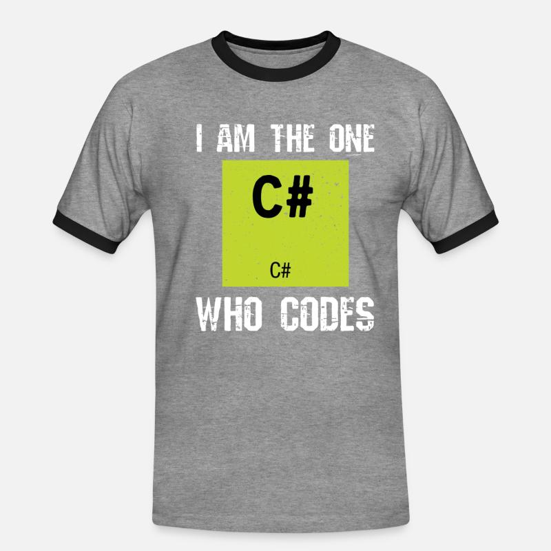 Programming C # Codes - Men's Ringer Shirt - heather grey/black