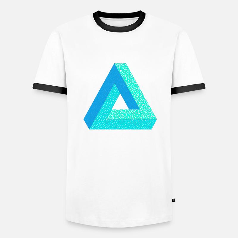 Memphis design géométrie idée cadeau triangle nerd T-shirt contrasté Homme