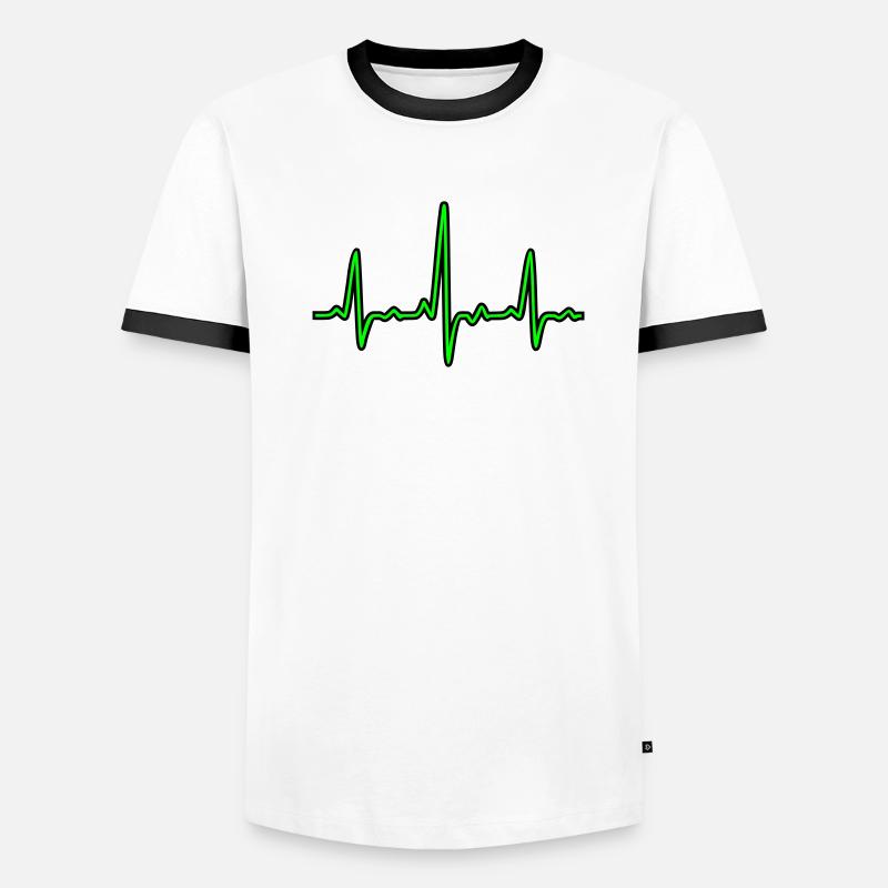 Herzschlag Männer Kontrast-T-Shirt