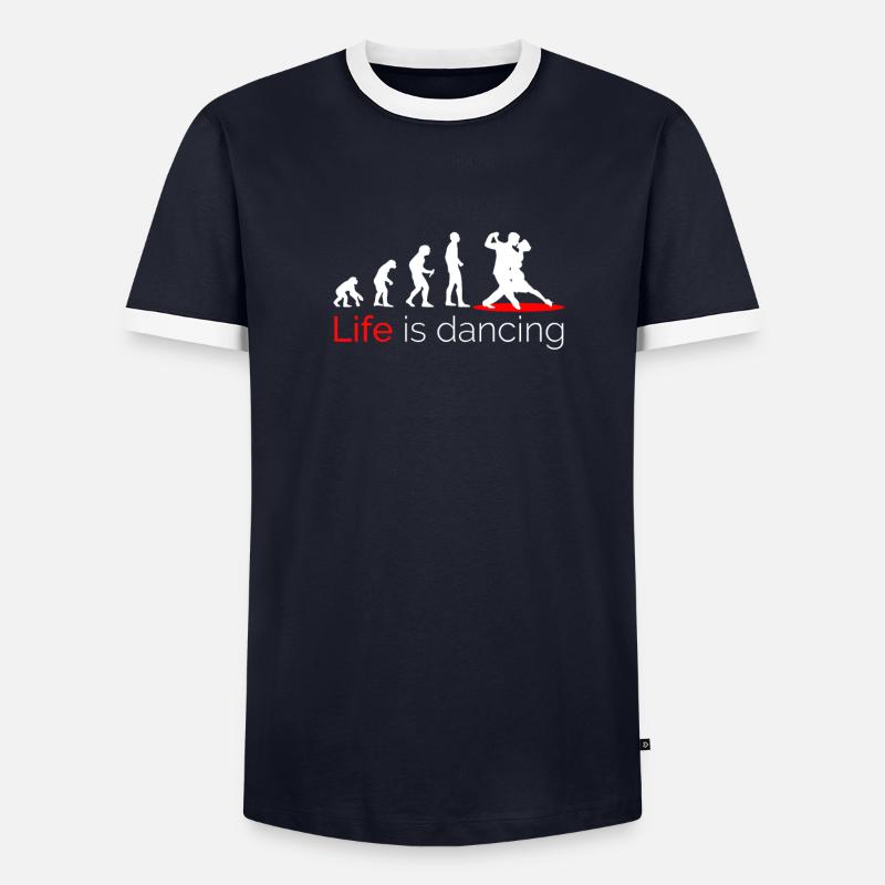 Dance dancers couple dance evolution - Men's Ringer Shirt - undefined
