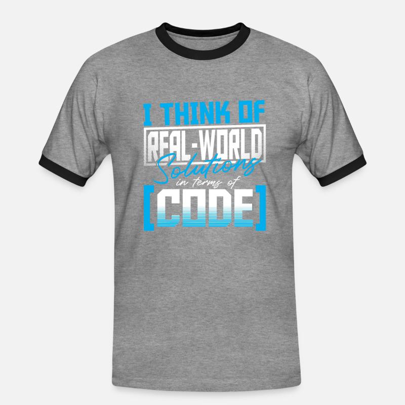 Javascript Software Developer - Men's Ringer Shirt - heather grey/black