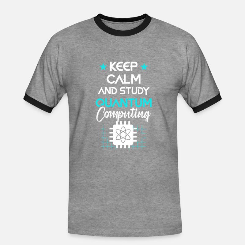 Quantencomputer Quantenmechanik - Männer Kontrast-T-Shirt - Grau meliert/Schwarz