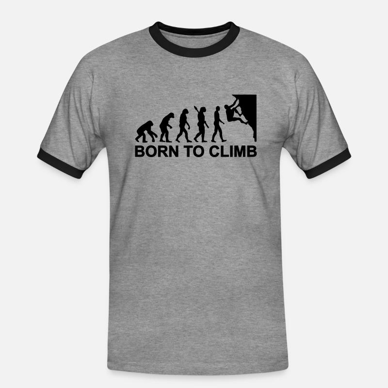 Evolution Climbing - Men's Ringer Shirt - heather grey/black