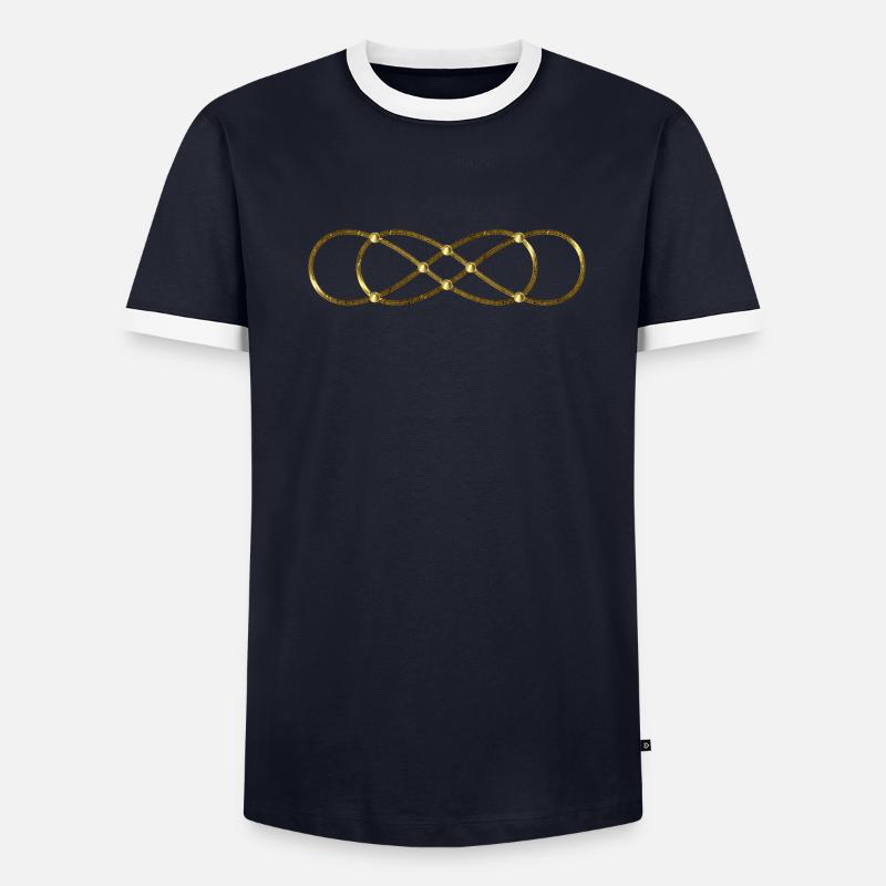 Doppel Lemniskate - Gold Männer Kontrast-T-Shirt