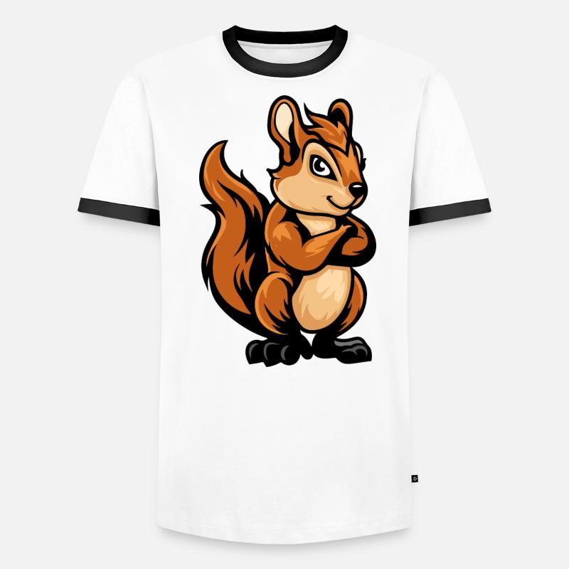 Eichhörnchen Comic Männer Kontrast-T-Shirt