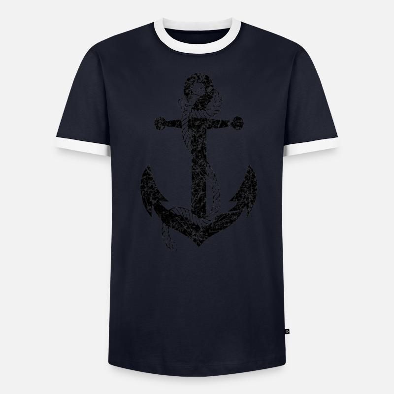 anchor deep sea sailor Man marine sub dive Men's Ringer Shirt