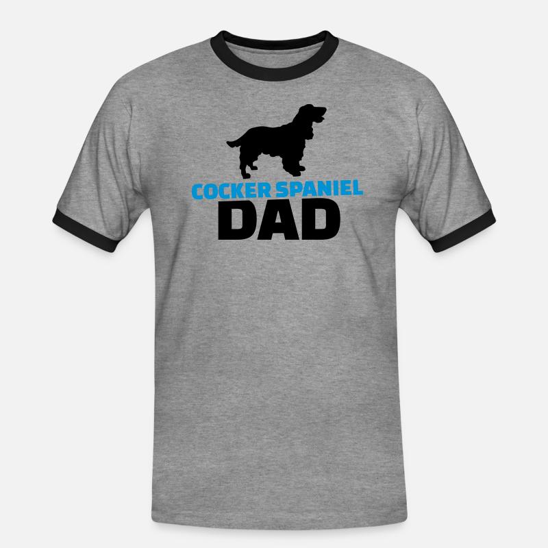 Cocker Spaniel Dad - Men's Ringer Shirt - heather grey/black
