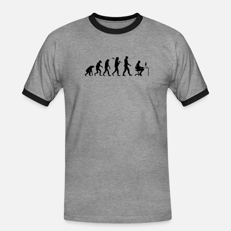 Programmer T-Shirt · Evolution · Computer Science - Men's Ringer Shirt - heather grey/black