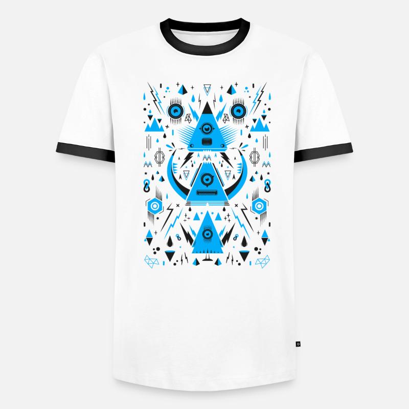 Abstract Triangle Transformation T-shirt contrasté Homme