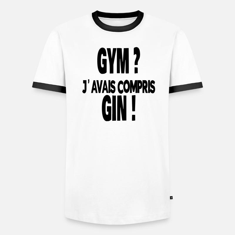 gym ? j'avais compris gin ! T-shirt contrasté Homme