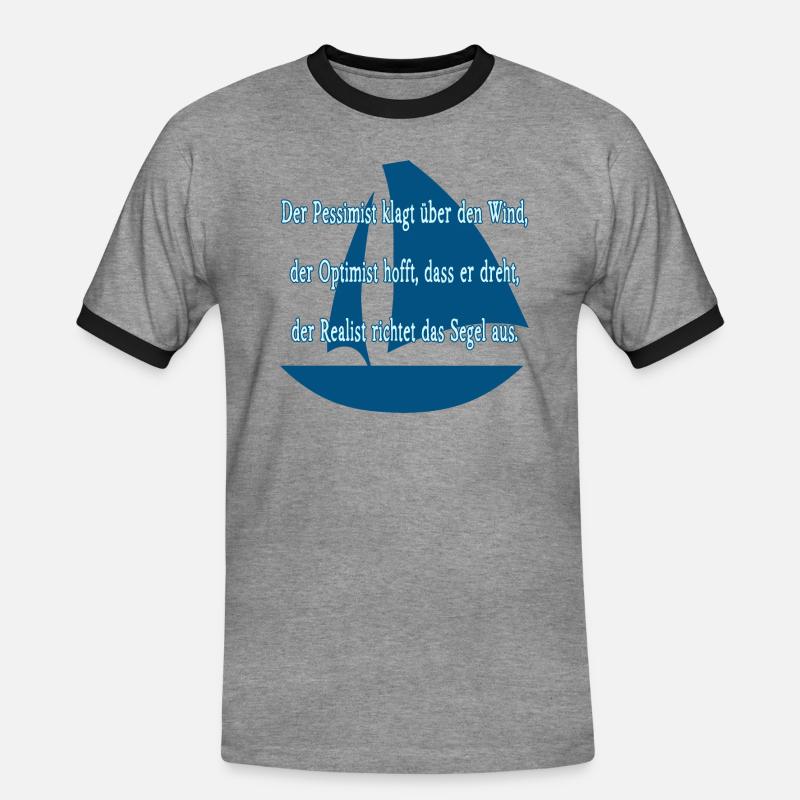 The Wind - Men's Ringer Shirt - heather grey/black