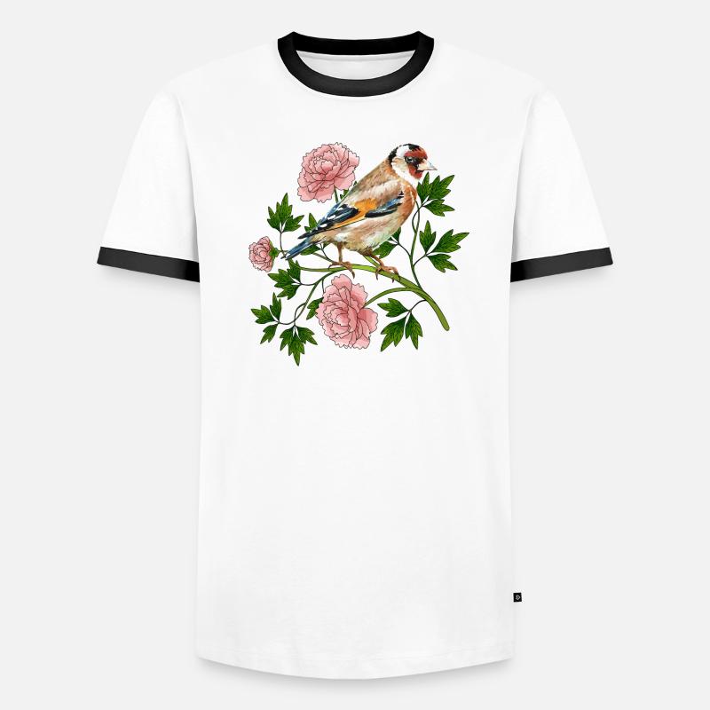 Bunter Vogel Männer Kontrast-T-Shirt