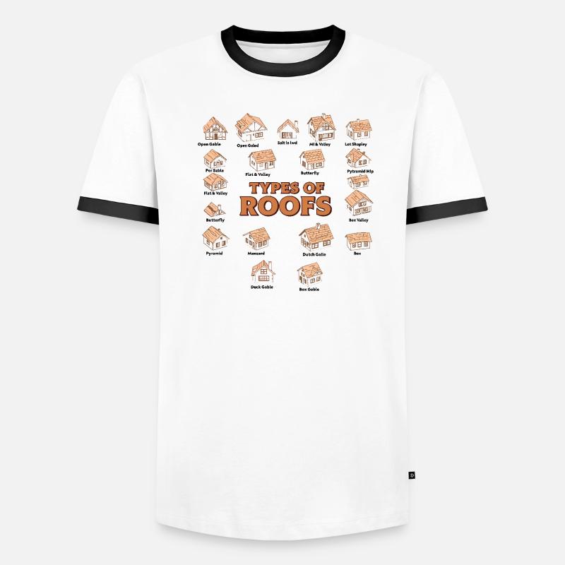 Arten von Dächern Dacharchitekturstile Männer Kontrast-T-Shirt
