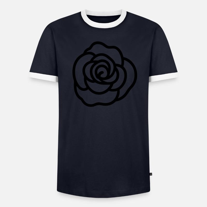 Fleur rose T-shirt contrasté Homme