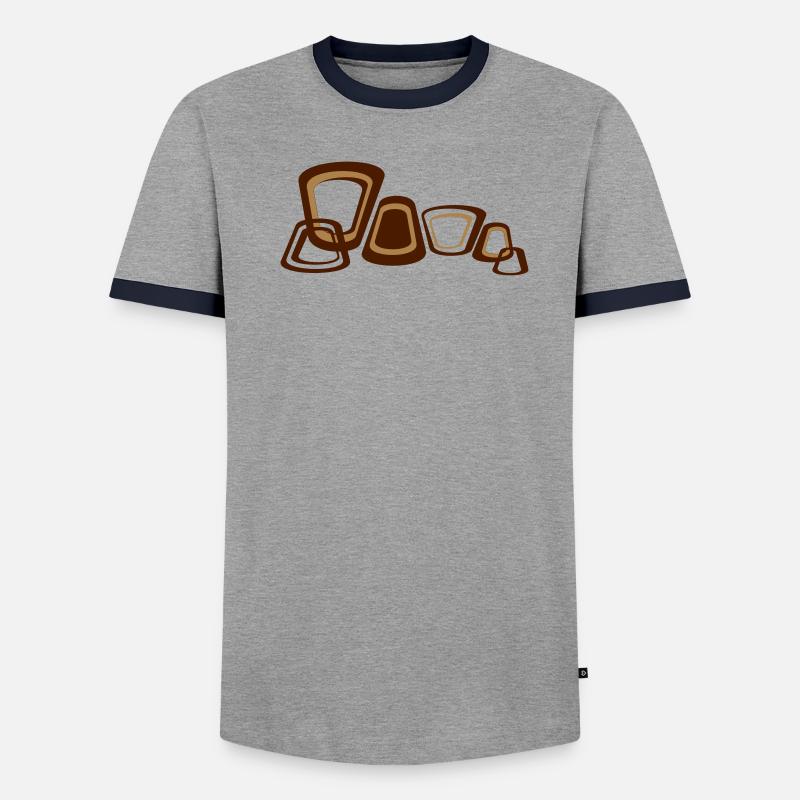 retromuster3 - Männer Kontrast-T-Shirt - Grau meliert/Schwarz