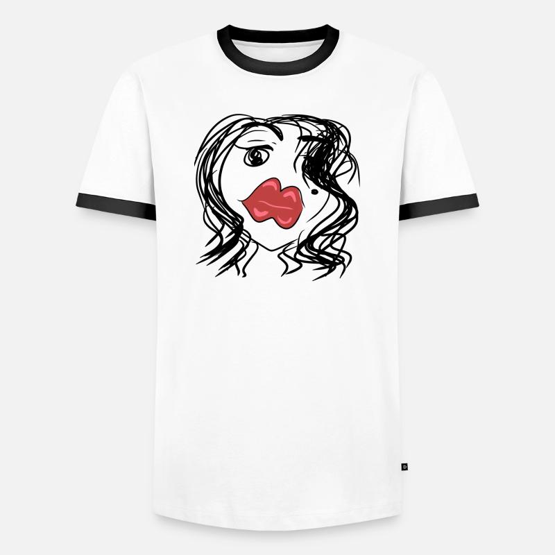 lèvres rouges T-shirt contrasté Homme