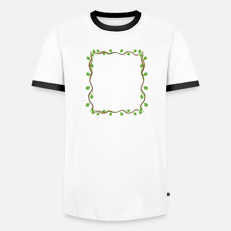 Leaves Square Shape Symbol Square Men's Ringer Shirt