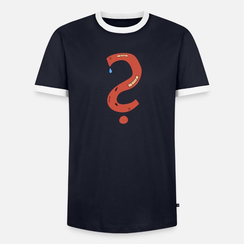 Point d’interrogation cicatrices plâtre triste T-shirt contrasté Homme