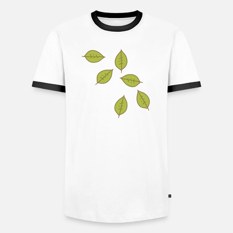 leaf green pattern leaves icon shape nature Men's Ringer Shirt