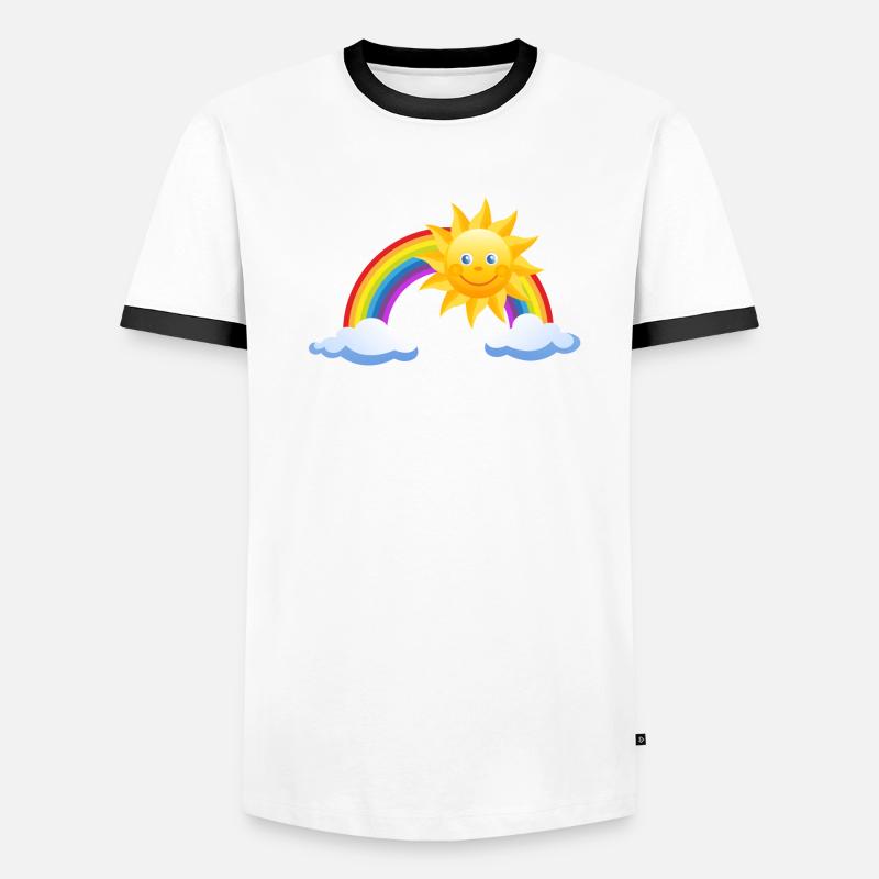 rainbow sun clouds weather rainbow sun cloud41 Men's Ringer Shirt