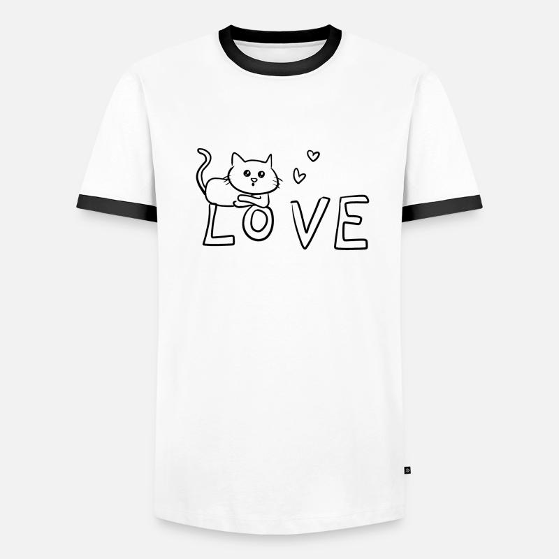 Cher symbole d’animal de chat T-shirt contrasté Homme