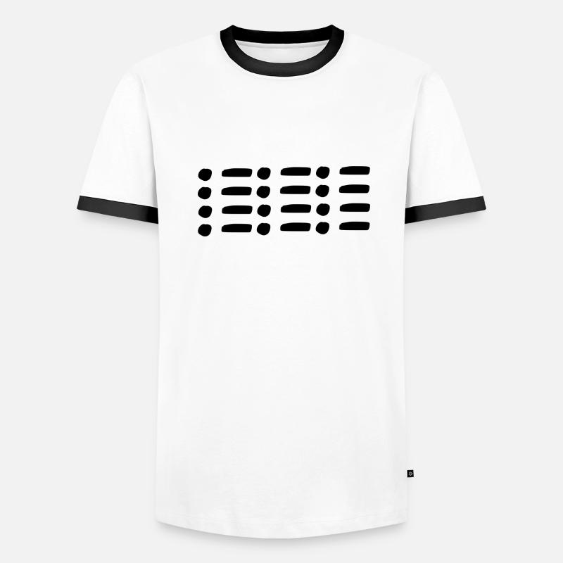 Line, dots, dot, shape, shape, pattern Men's Ringer Shirt