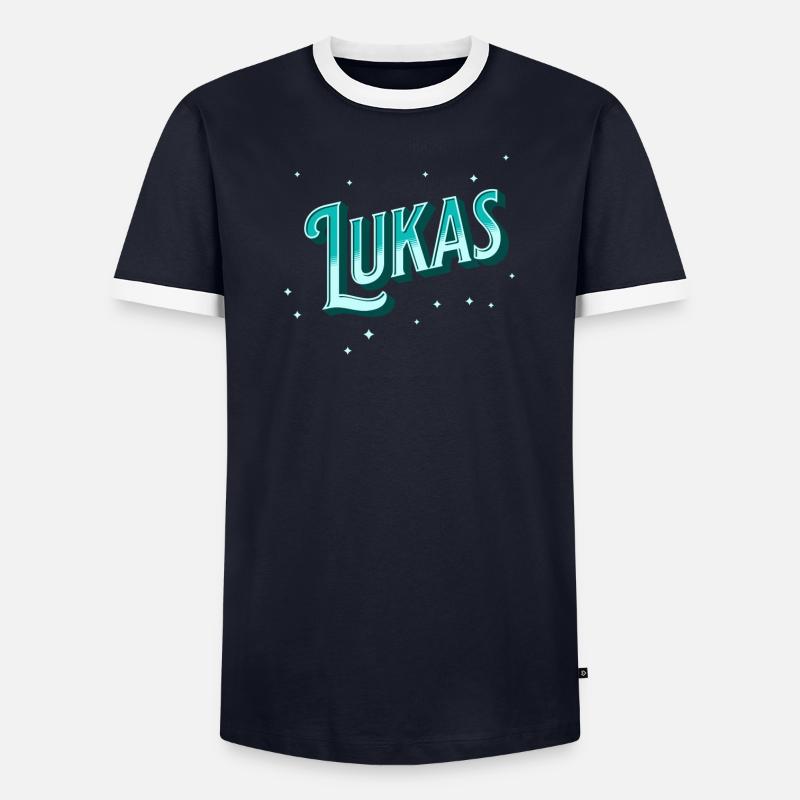 Lukas' name personalized Men's Ringer Shirt