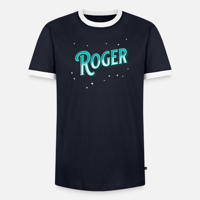 Roger name personalized Men's Ringer Shirt