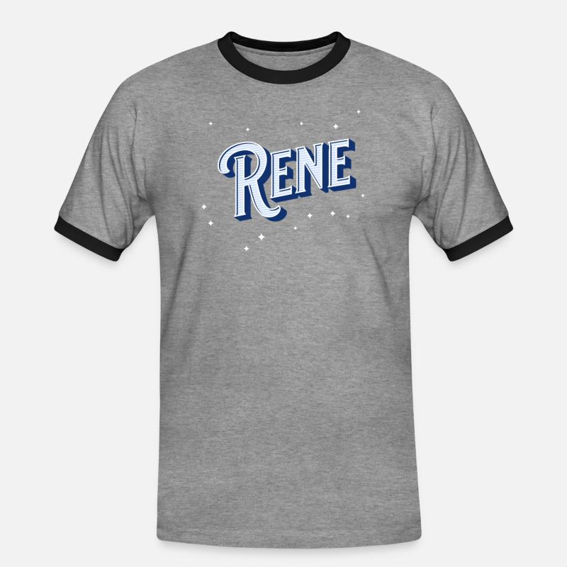 Rene name personalized - Men's Ringer Shirt - heather grey/black