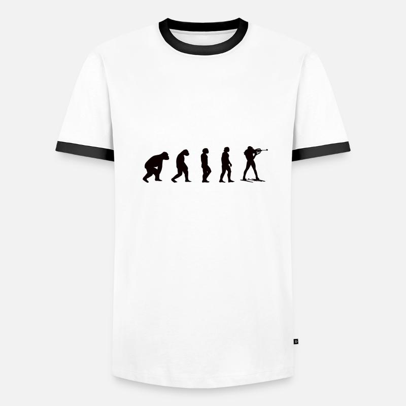Biathlet Biathlon Geschenk Evolution Wintersport Männer Kontrast-T-Shirt