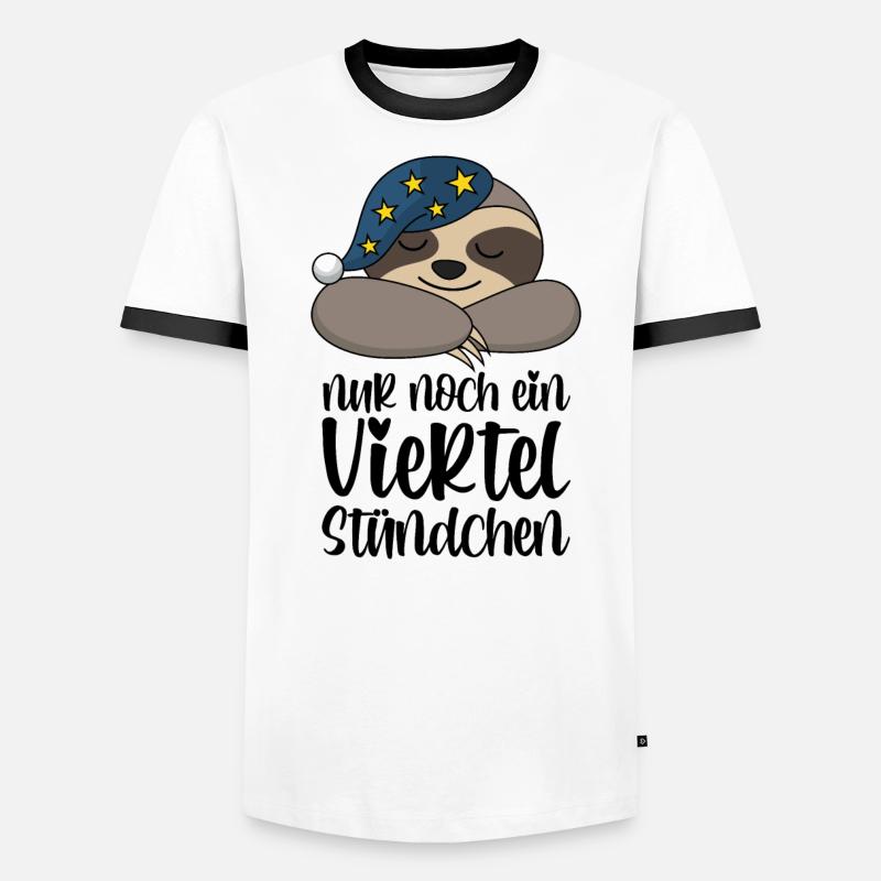 Faultier Nur Noch Ein Viertel Stündchen Geschenk Männer Kontrast-T-Shirt