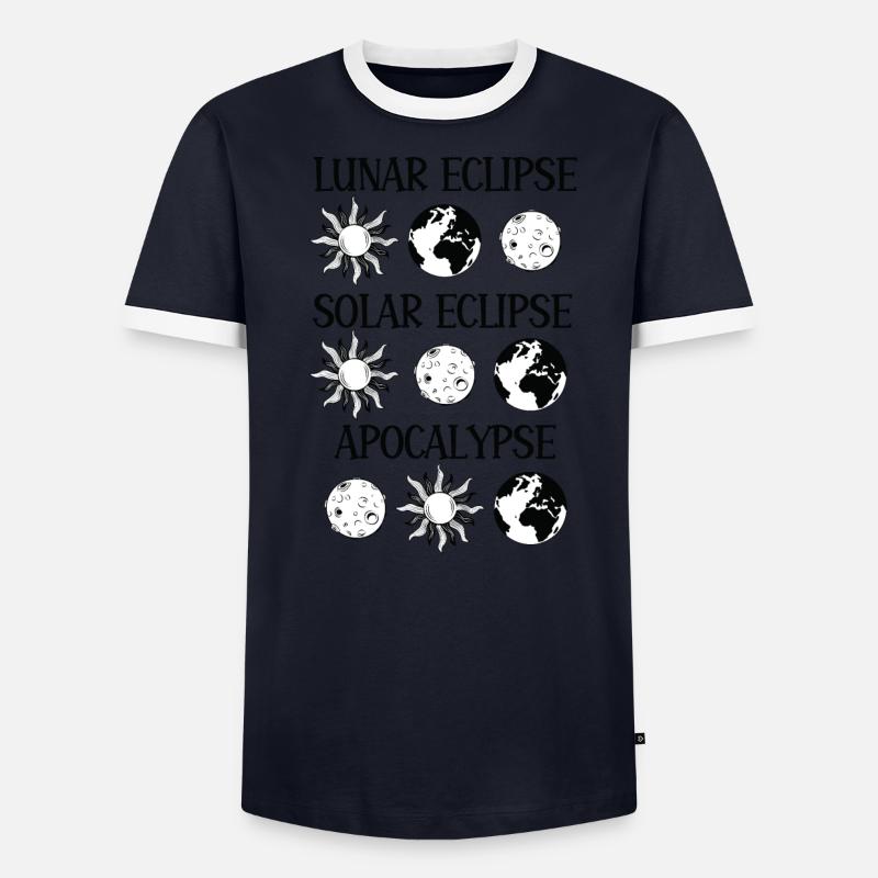 Éclipse lunaire Éclipse solaire Apocalypse T-shirt contrasté Homme