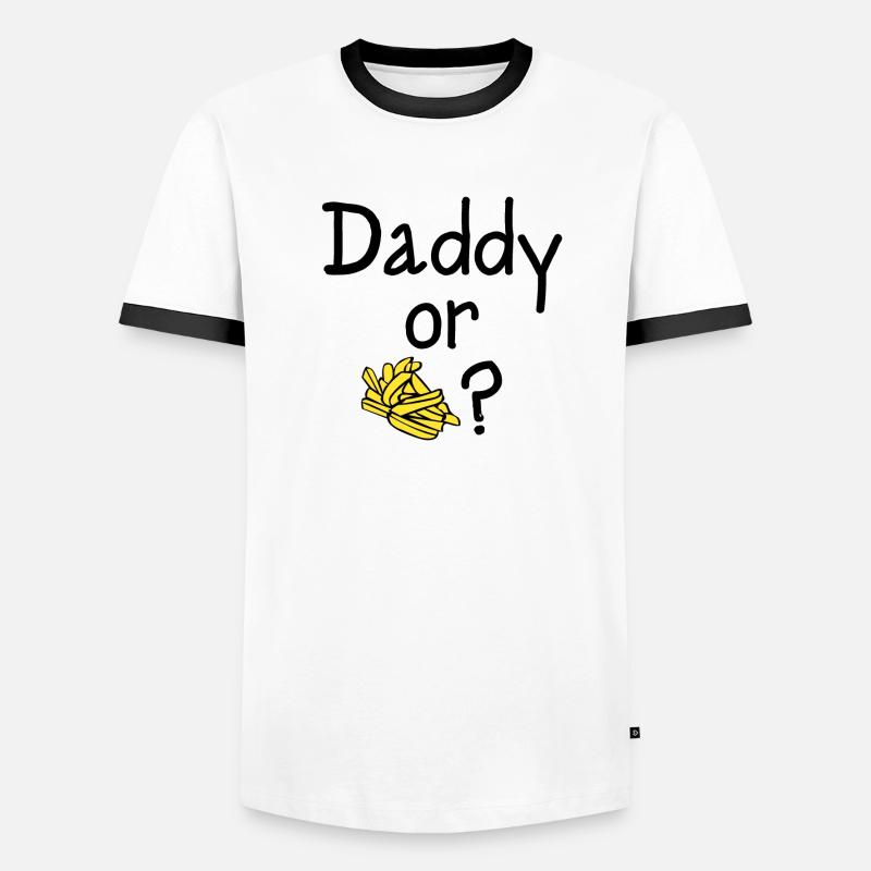 Daddy oder Chips? Männer Kontrast-T-Shirt