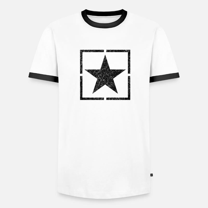 Sponge stencil Star inside square Men's Ringer Shirt
