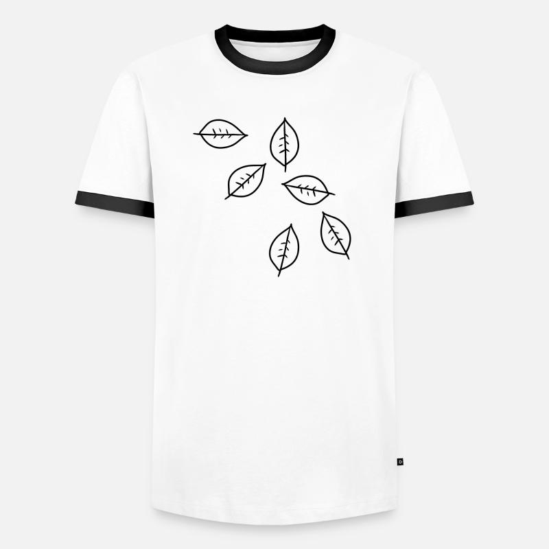 leaf pattern leaves icon shape nature Men's Ringer Shirt