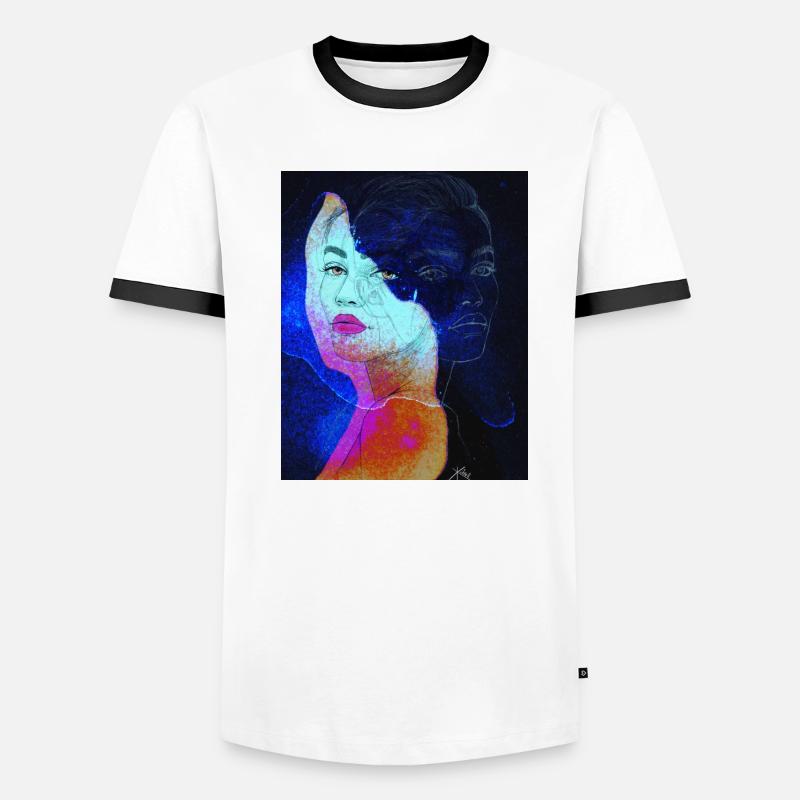 zwei Seiten Männer Kontrast-T-Shirt