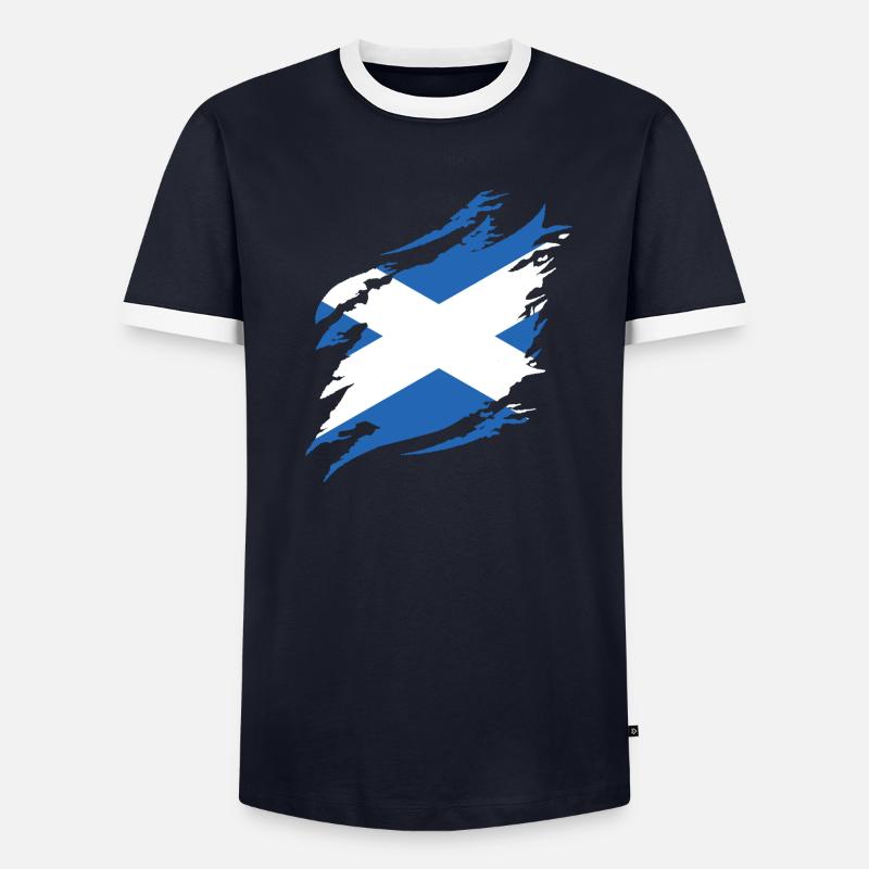 Drapeau écossais Drapeau écossais Alba GB Royaume-Uni T-shirt contrasté Homme