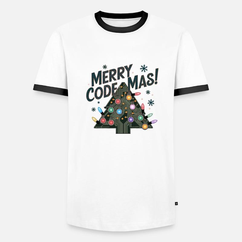 Noël Joyeux Code Mas Fêtes de fin d’année T-shirt contrasté Homme