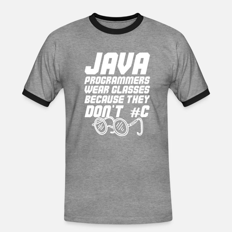 Cooler Java-Programmierer - Männer Kontrast-T-Shirt - Grau meliert/Schwarz