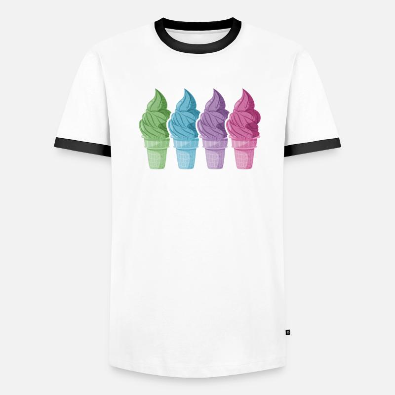 softeis in der waffel naschkatze nice ice Männer Kontrast-T-Shirt