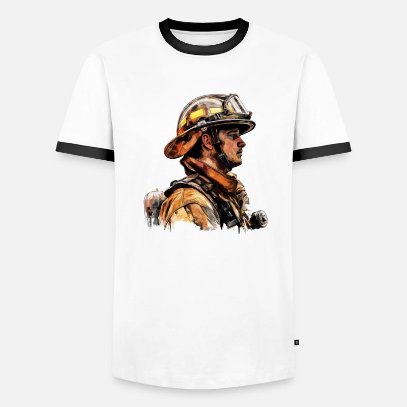 Fire Brigade Firefighter Men's Ringer Shirt